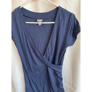 Vintage Y2K Vanity Wrap Shirt In Blue Size M